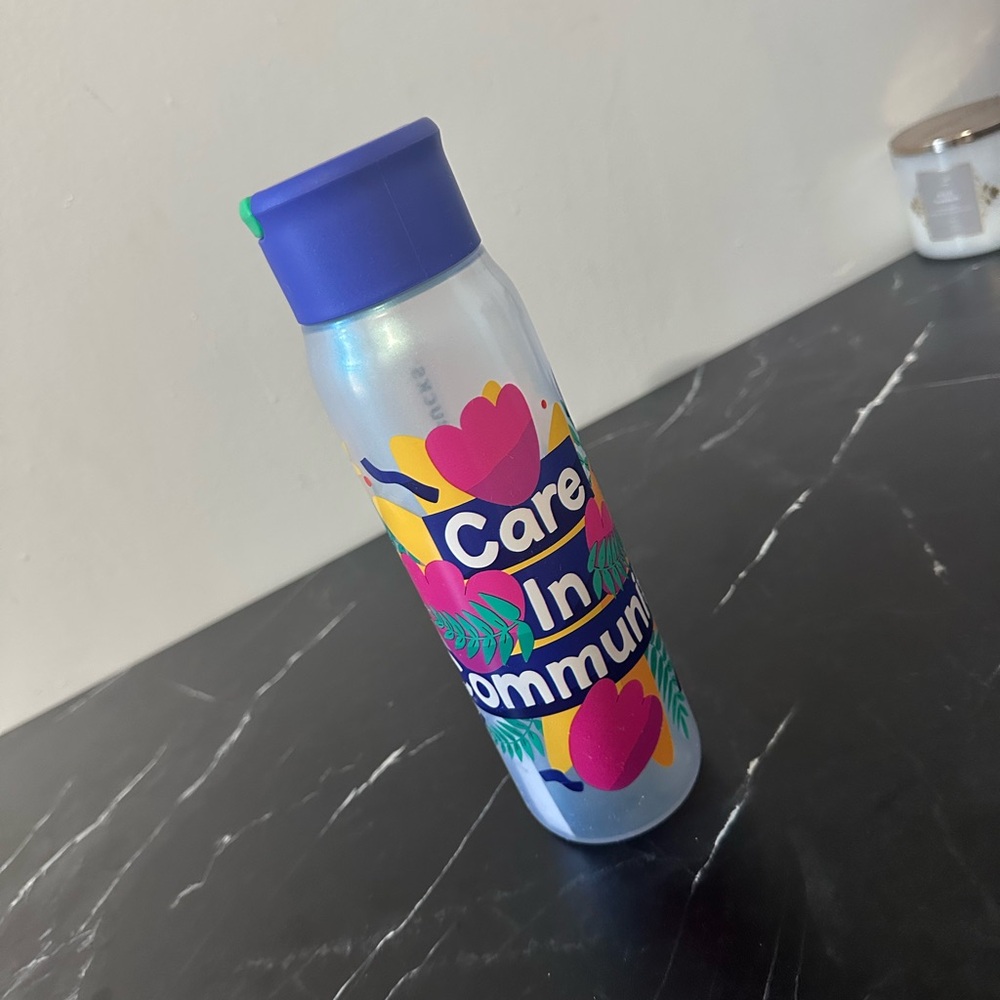 Colorful Water Bottle with Floral Design